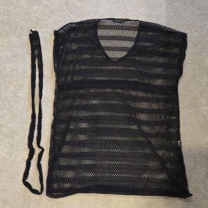 Jessica Black Mesh V-Neck Top